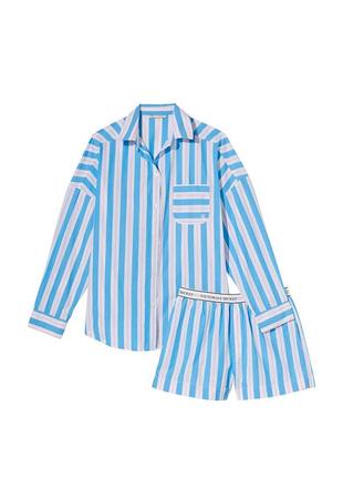 Victoria ́s victorias secret віктория сикрет піжама cotton oversized long-sleeve pajama set