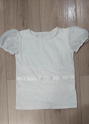Белая футболка, блузка. размер 128