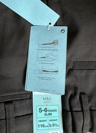 Новые классические черные брюки slim marks &amp; spenser Англия 110-116 см4 фото