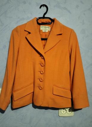 Суперовый пиджак, шерсть, ангора персикового цвета2 фото