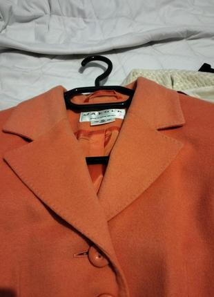 Суперовый пиджак, шерсть, ангора персикового цвета6 фото