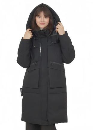 Крутая женская зимняя куртка,  черный, белый, бежевый, голубой3 фото