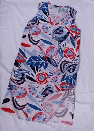 Сукня льон в квітковий принт uk14 m&s1 фото