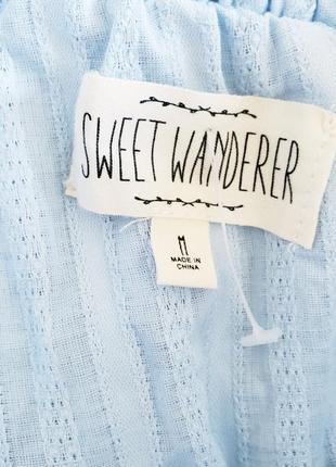 Sweet wanderer женский топ блуза летняя на одно плечо с кружевом м 46 р новый5 фото