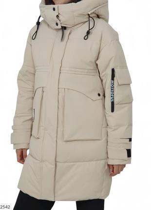 Крутое зимнее пальто , куртка-розовый, черный, белый, бежевый1 фото