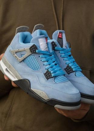 Мужские кроссовки nike air jordan retro 4 se university blue tech grey white 40-41-42-43-44-45