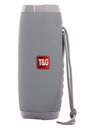 Портативная bluetooth колонка влагостойкая tg-157 pulse с разноцветной подсветкой. серый цвет6 фото