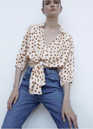 Блуза в горох сорочка кроптоп