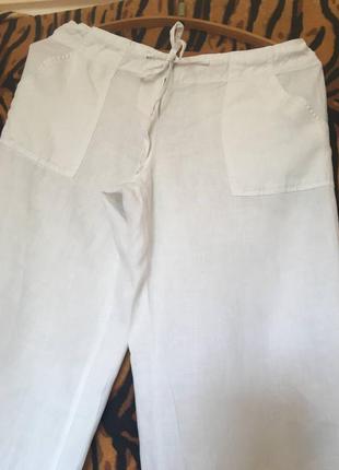 Супер брюки білого кольору"atmosphere"р.8\36,100%льон.3 фото
