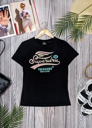 Чорна трикотажна футболка superdry #1138