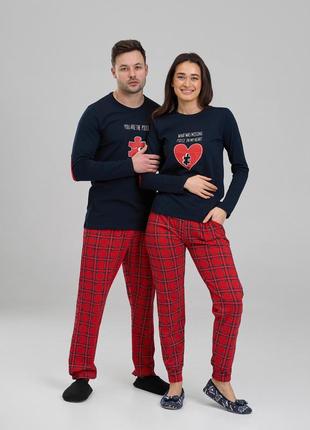 Женский комплект с брюками - влюбленные пазлы - family look для пара
