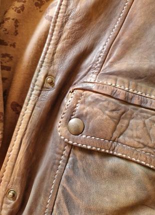 Натуральная кожаная куртка р.36 (s), цвет хаки8 фото