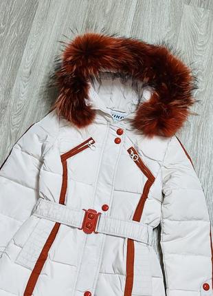 Зимнее пальто курточка натуральный мех пух перо6 фото