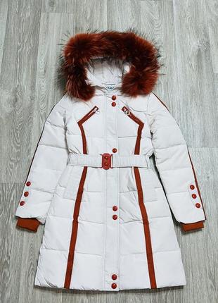 Зимнее пальто курточка натуральный мех пух перо1 фото