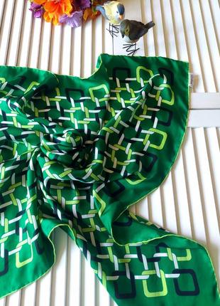 Хустка зелена з геометричним принтом 100% шовк mayerline5 фото