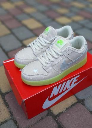 Кроссовки nike sb dunk low mummy, найк сб данк низкие, белые женские найки данки осенние