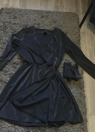 Платье на запах , с ниткой люрекс6 фото