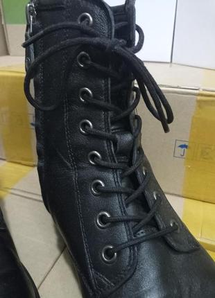 Високі жіночі демісезонні чоботи на блискавці і шнурівці geox rawelle (якість, шкіра, італія) #11105 фото