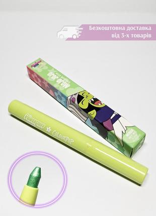 Зеленый салатовый карандаш тени в стике colourpop the powerpuff girls mojo jojo metallic colour stix