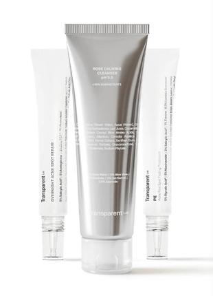 Знижка‼️набір transparent-lab засіб від прищів,гель для очищення та засіб для лікування постакне