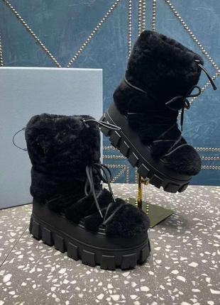 Зимние сапоги  в стилі drada shearling apres-ski boots7 фото