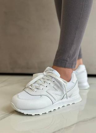 Кроссовки new balance 574 white leather