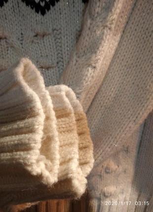 Свитер, пуловер крупной вязки с блестящей нитью6 фото