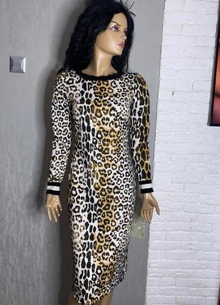 Трикотажное платье платье в леопардовый принт limited collection, s1 фото