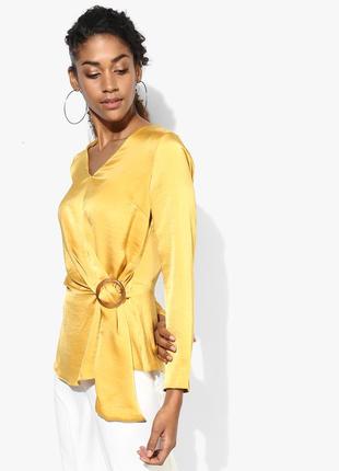 Перламутрова блуза з бряжкою, гарногогірчично-жовтуватого кольору /s/