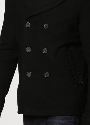 Мужское утепленное пальто с кожаными вставками your turn шерсть ягненка синтепон этикетка4 фото