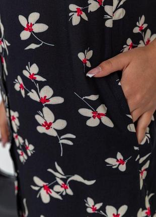 Платье-халат женский с цветочным принтом на пуговицах  цвет черный 102r349  от магазина shopping lands5 фото