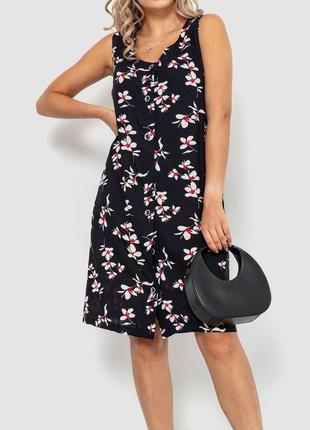 Платье-халат женский с цветочным принтом на пуговицах  цвет черный 102r349  от магазина shopping lands2 фото