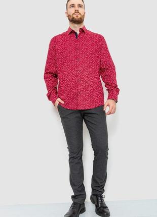 Сорочка чоловіча з принтом, колір бордовий 214r7362  від магазину shopping lands2 фото