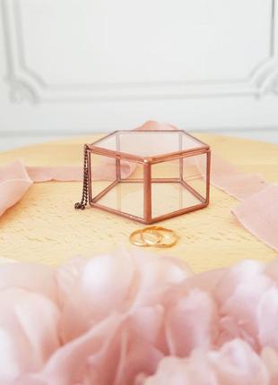 Свадебная шкатулка для колец. стеклянная коробочка для обручальных колец на свадьбу.5 фото
