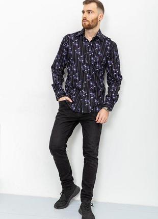 Рубашка мужская с принтом  цвет черный 131r151017  от магазина shopping lands