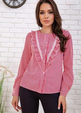 Нарядная женская рубашка в красно-белую полоску 102r200 от магазина shopping lands