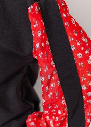Кофта женская нарядная с шифоновыми рукавами  цвет черно-красный 102r317  от магазина shopping lands5 фото
