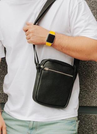 Компактний месенджер, сумка чоловіча з натуральної шкіри, барсетка, молодіжна сумка через плече2 фото