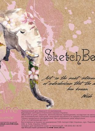 Zb.1487 альбом-скетчбук а4, 40 аркушів, пружина, білий блок 100 г/м2, рожевий, art line1 фото