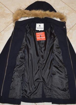 Пальто дафлкот с меховым капюшоном и карманами soulcal & co california этикетка9 фото