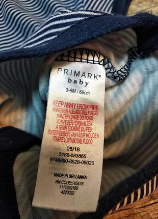 Бодик с коротким рукавом, primark, р. 6-9мес., 68-74, длинна 39см2 фото