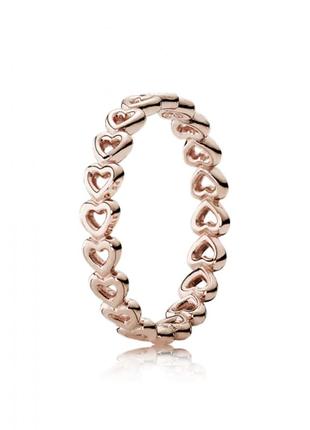 Серебряное кольцо рandora  в позолоте "символ любви" 501 фото