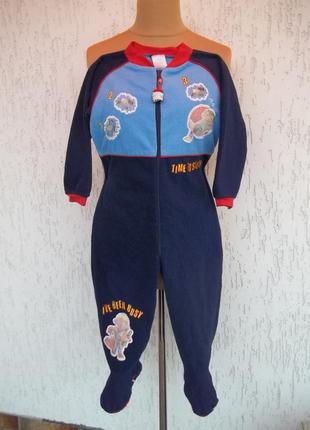 (3-4 года) флисовый теплый комбинезон пижама кигуруми слип