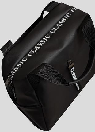 Жіноча чорна вмістка сумка для спортзалу4 фото