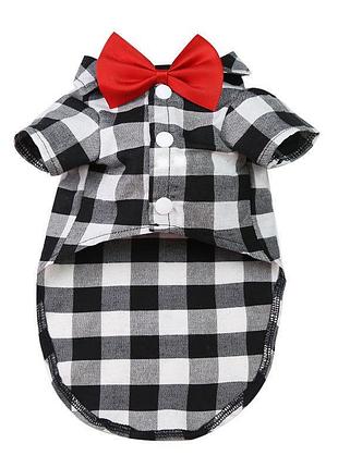 Сорочка для собак pet style "метелик" чорно-біла 3xl