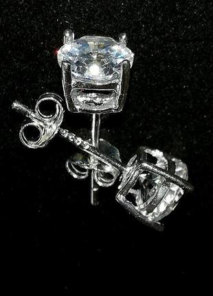 Серебряные серьги 5х5 мм # серебро 925" лот 216