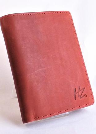 Вертикальне шкіряне портмоне гаманець hz німеччина червоний