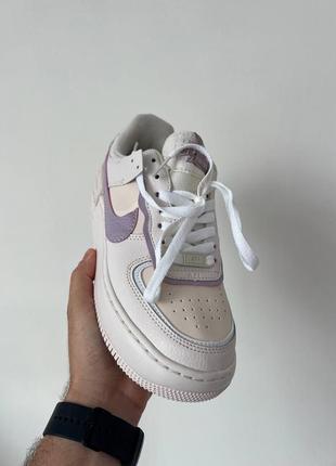 Nike air force shadow white purple найк форсы вайт белые4 фото