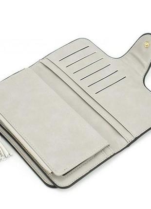 Клатч портмоне гаманець baellerry n2341, жіночий гаманець маленький шкірозамінник. колір: сірий4 фото