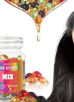 Витаминные капсулы для лечения и блеска волос sevich hair vitamin mix, 30 капсул1 фото